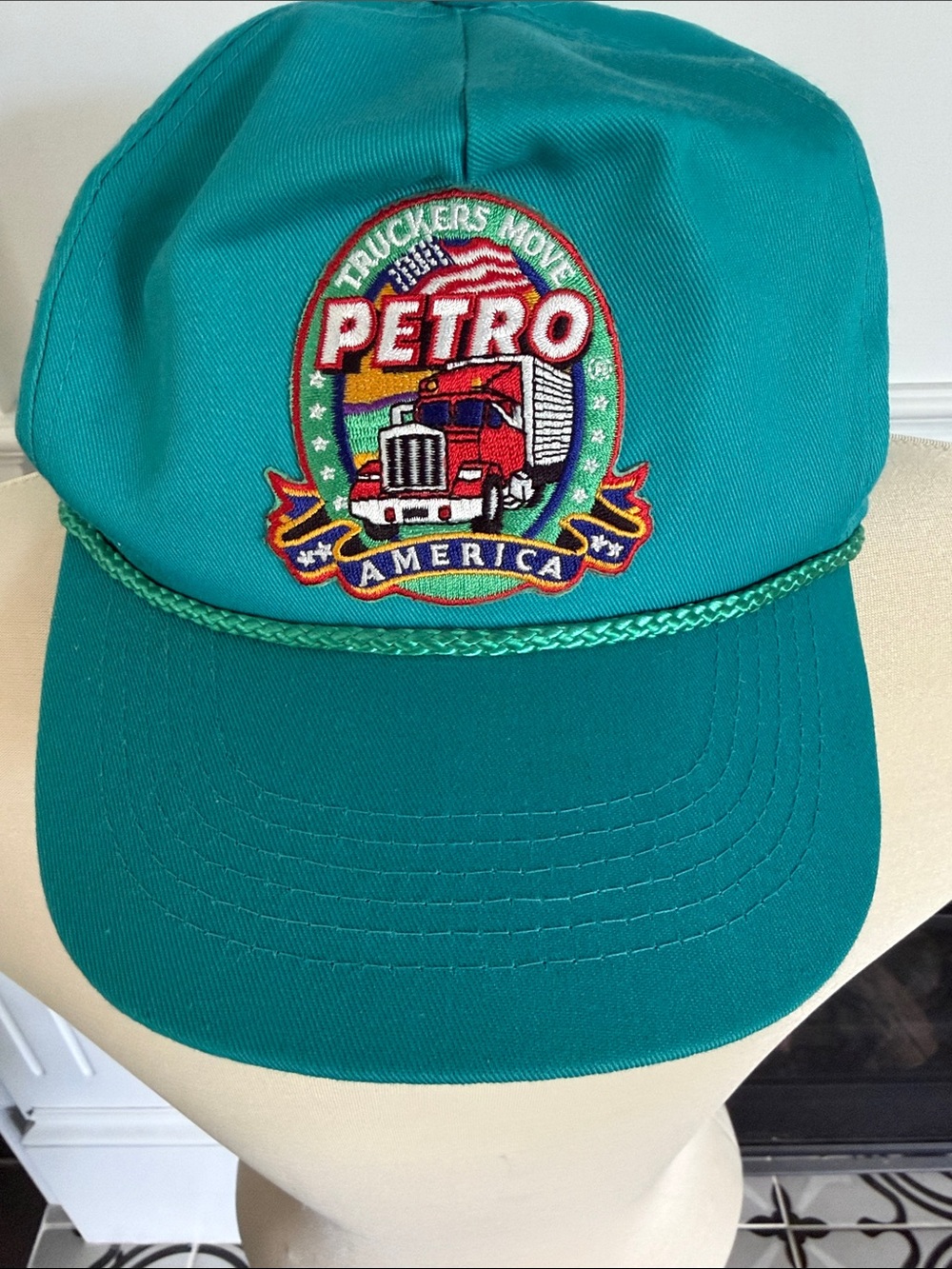 PETRO America Teal Trucker Cap with Embroidered Logo VINTAGE